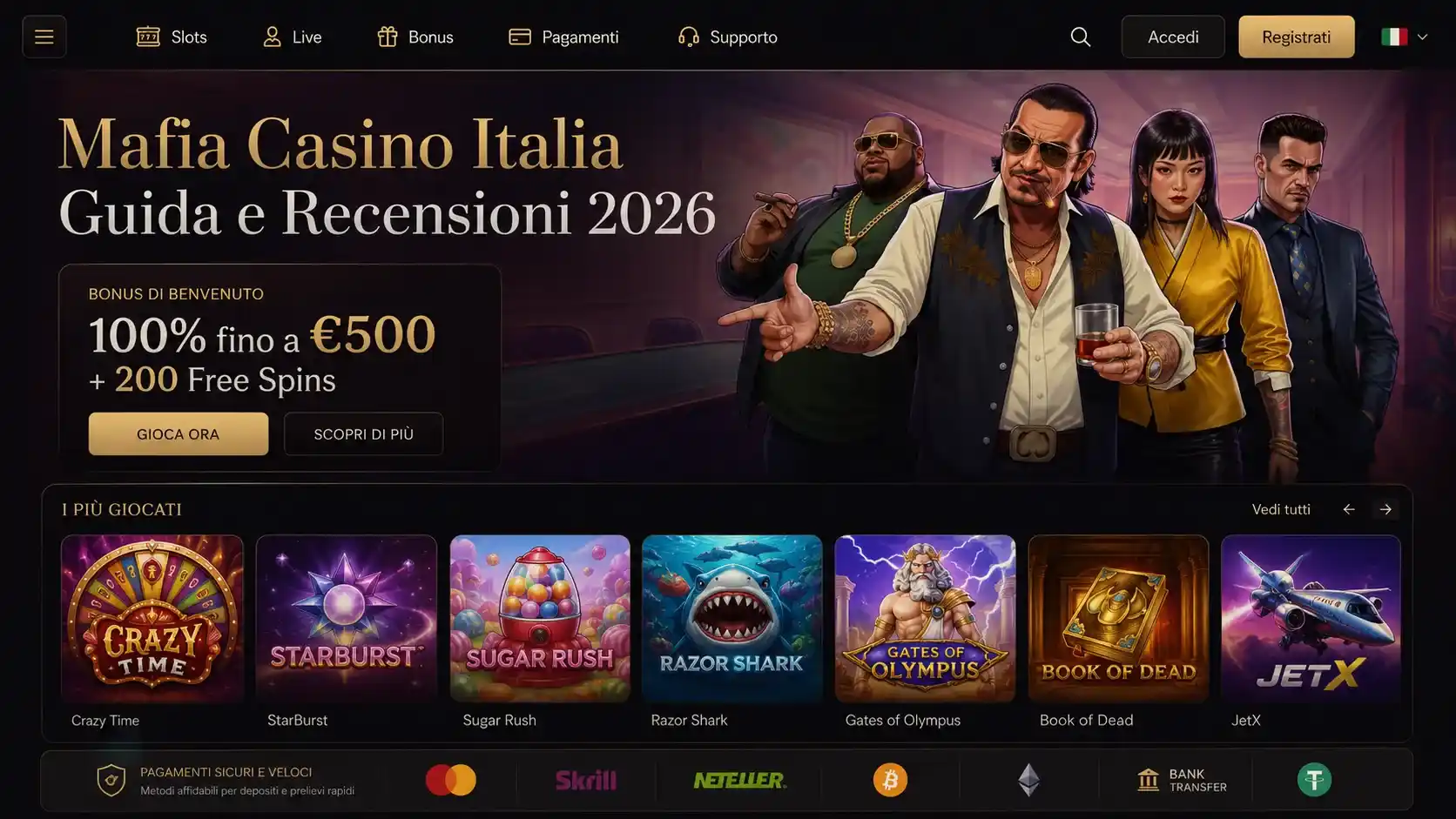 Mafia Casino Italia: Guida e Mafia Casino Recensioni 2026